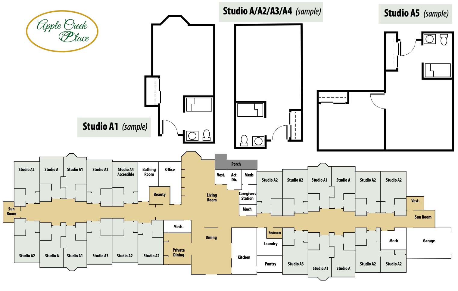 Senior Living Floor Plans for Apple Creek Place in WI